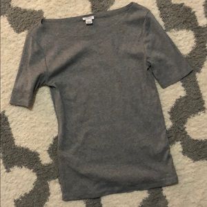 J crew grey boat neck t-shirt